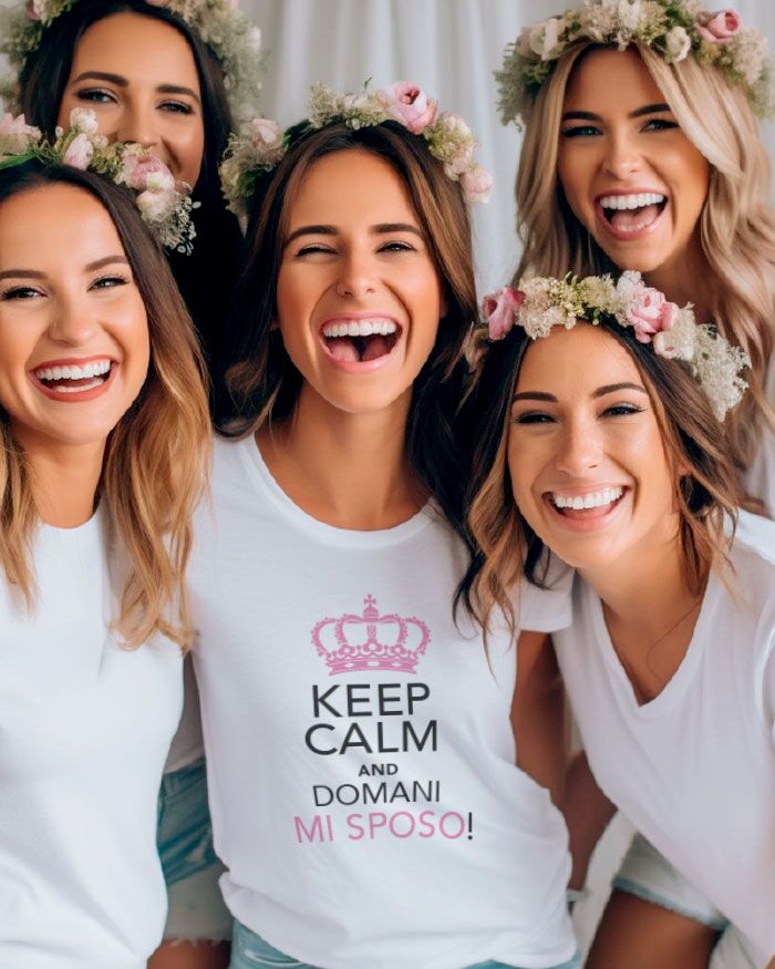 Keep Calm T Shirt Domani Mi Sposo Sposa Addio Nubilato 1