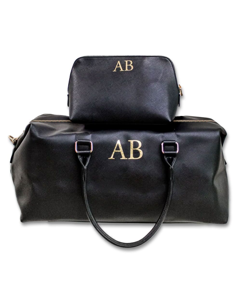 Set Da Viaggio Personalizzato Borsone E Pochette In Ecopelle Con Iniziali Idea Regalo Laurea SCONTORNATO AMAZON