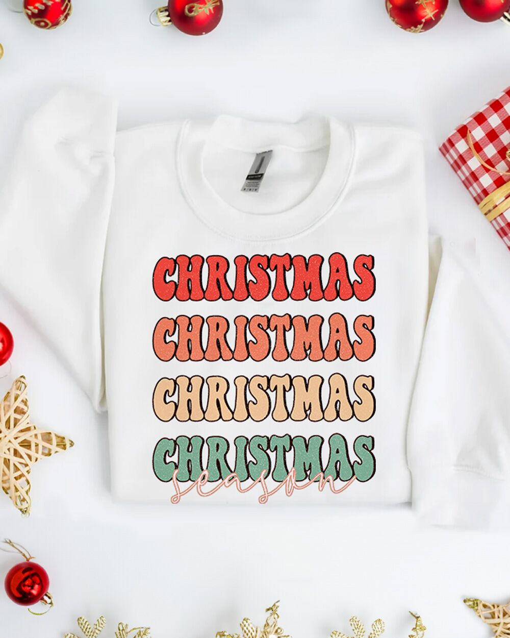 Maglietta Felpa Natalizia Bianca Natale 3w