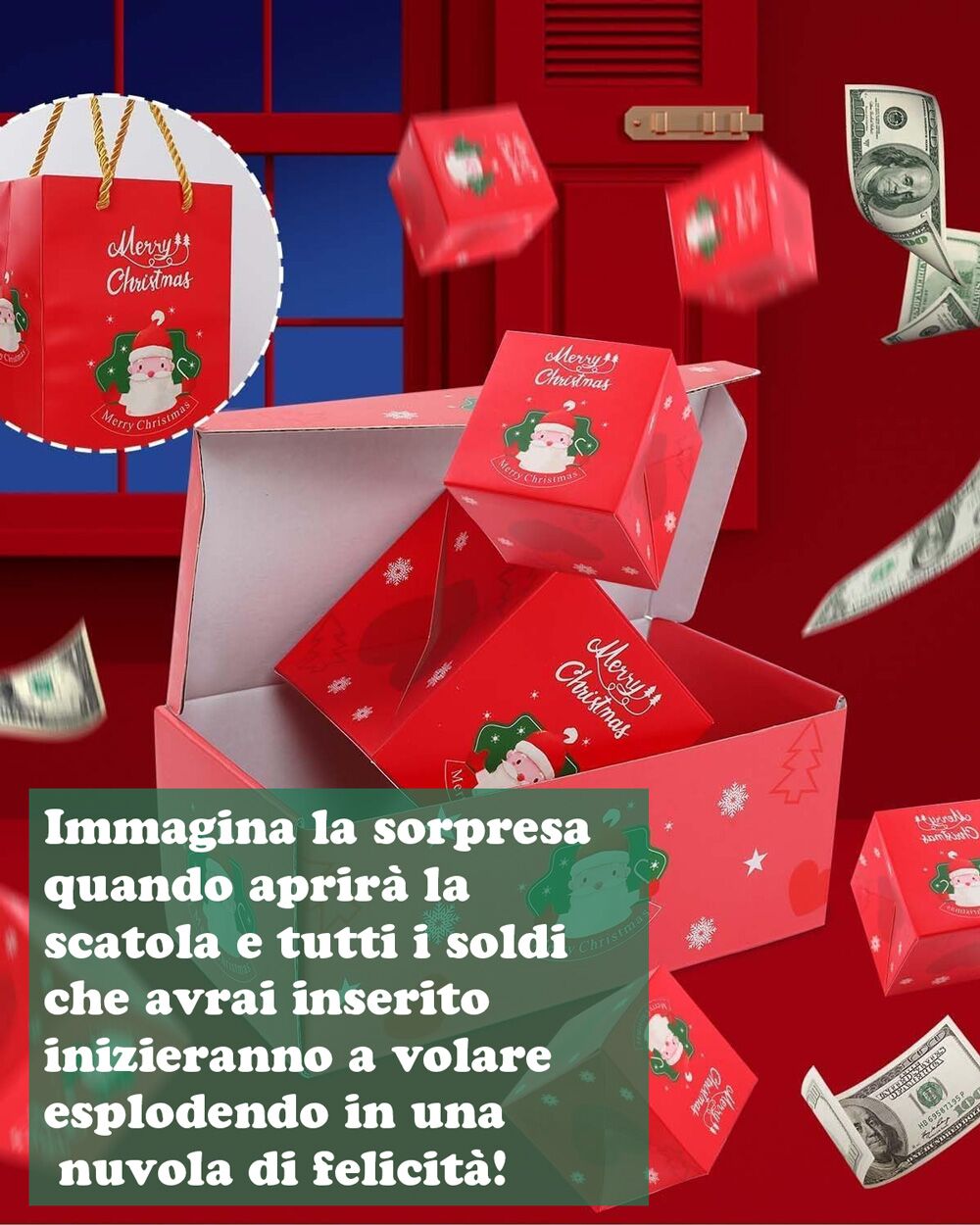 Scatola Esplosiva Regalo Soldi Sorpresa Natale3