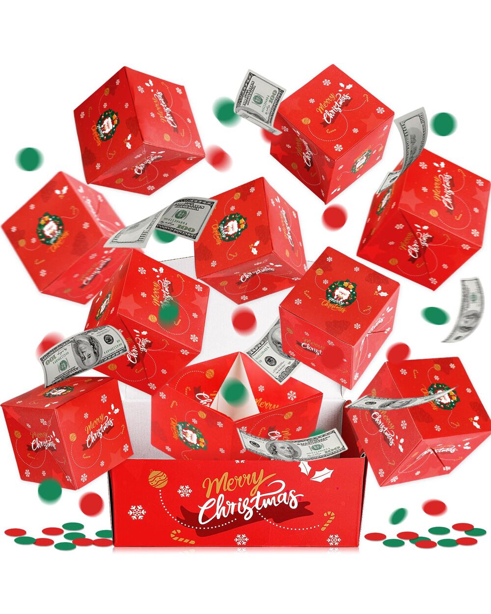 Scatola Esplosiva Regalo Soldi Sorpresa Natale3333