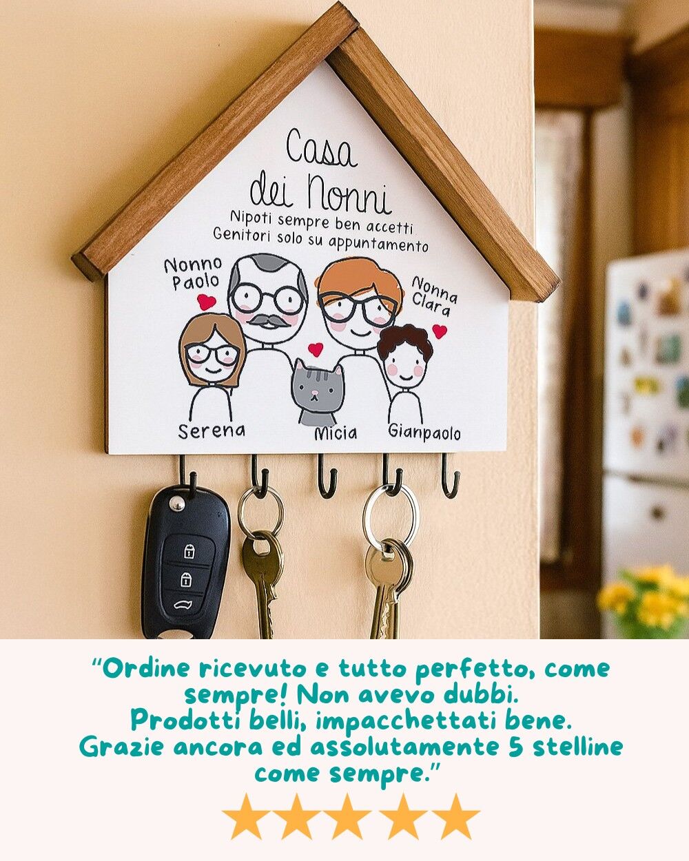 Casetta Appendichiavi Con Omini Idea Regalo Festa Dei Nonni 3