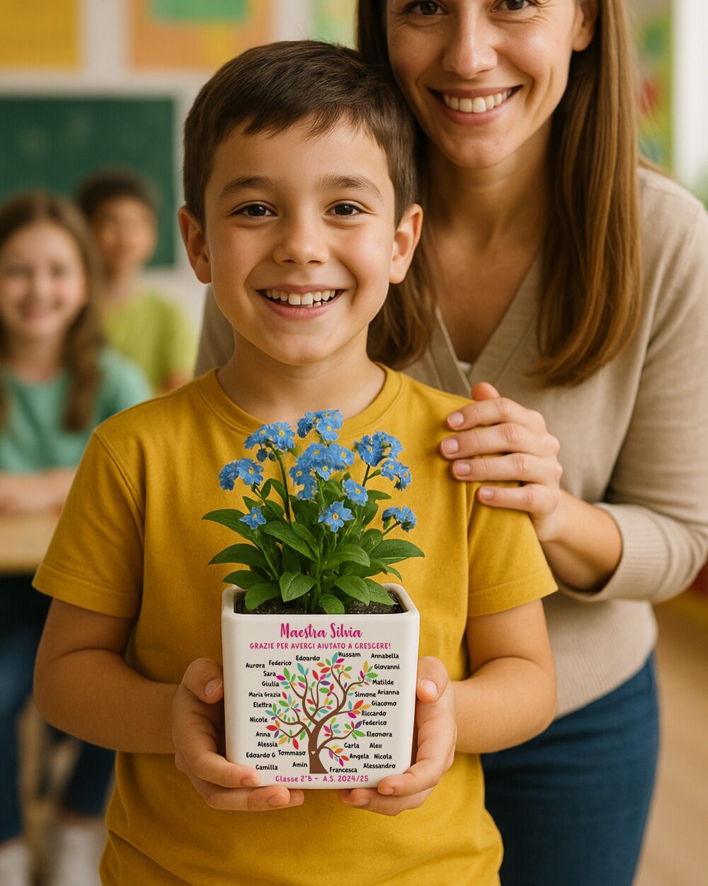Vaso Personalizzato Regalo Maestra Albero Della Vita Nomi Bambini2