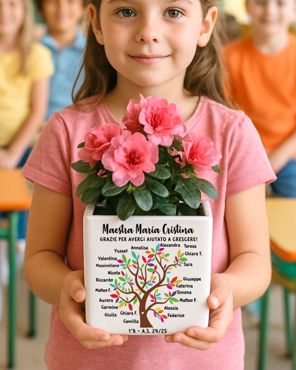 Vaso Personalizzato Regalo Maestra Albero Della Vita Nomi Bambini223