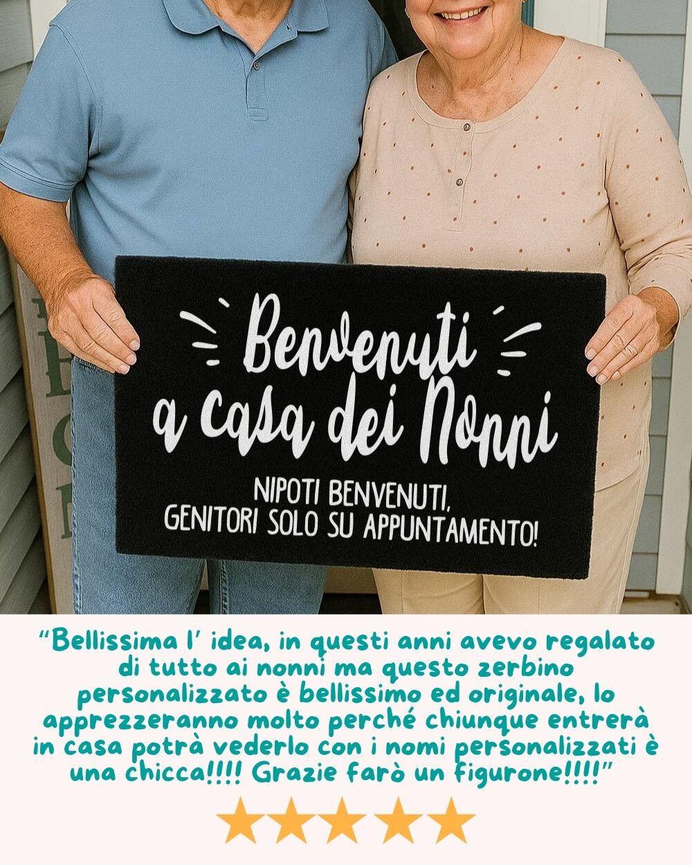 Zerbino Tappeto Personalizzato Benvenuti A Casa Dei Nonni Idea Regalo Festa Nonni 6