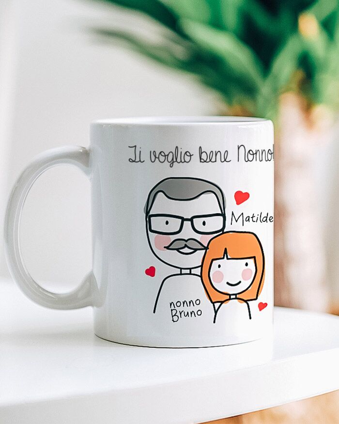 Tazza Personalizzata Ritratto Dedica Regalo Nonni003