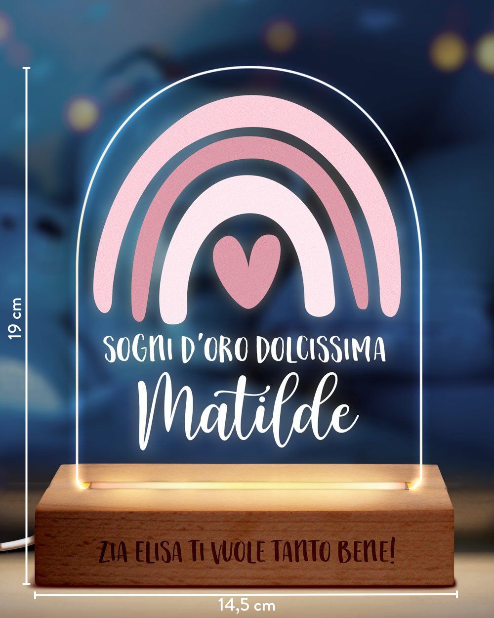 Lampada Personalizzata Ragalo Nascita Bambina Info