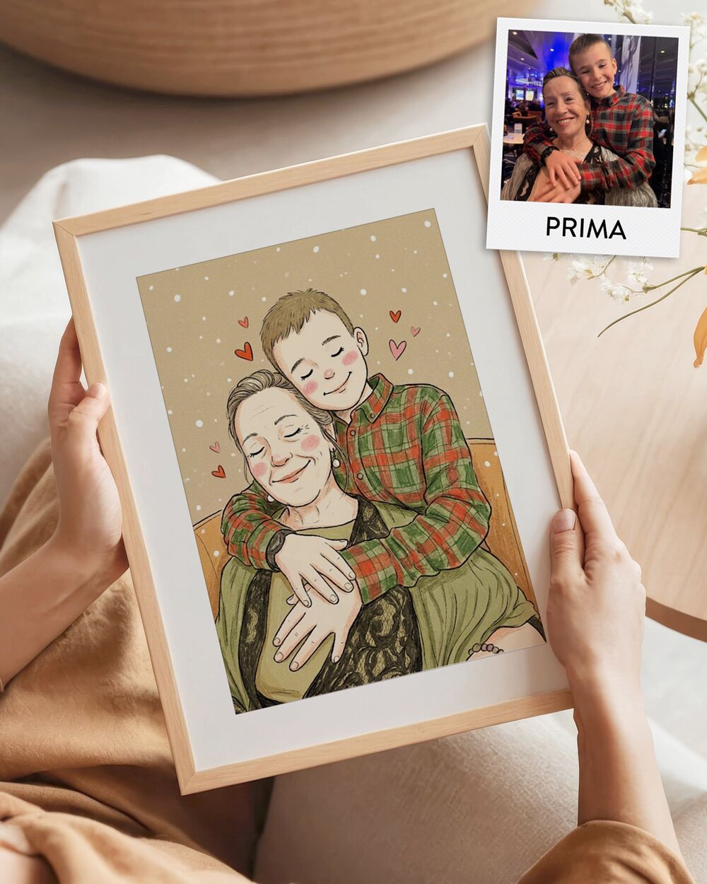 RITRATTO Illustrazione Dolce Nonna Nipote Su Misura