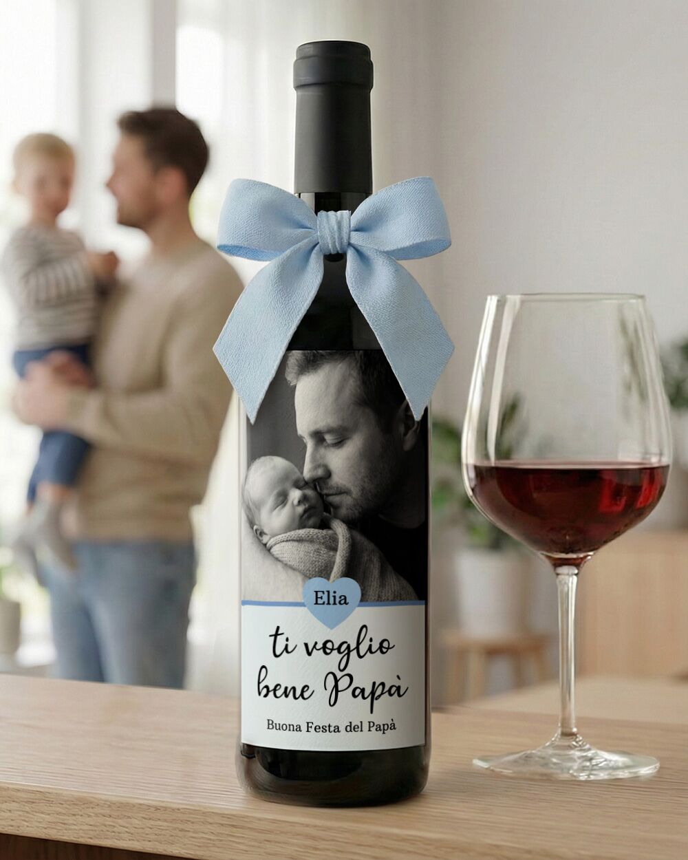 Bottiglia Personalizzata Regalo Festa Papa Complanno Foto Dedica Bambino Bambina