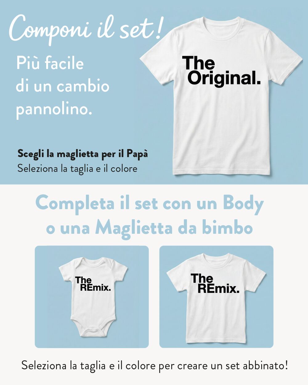 Set Coordinato Body Maglietta Regalo Personalizzato Festa Papa Compleanno04