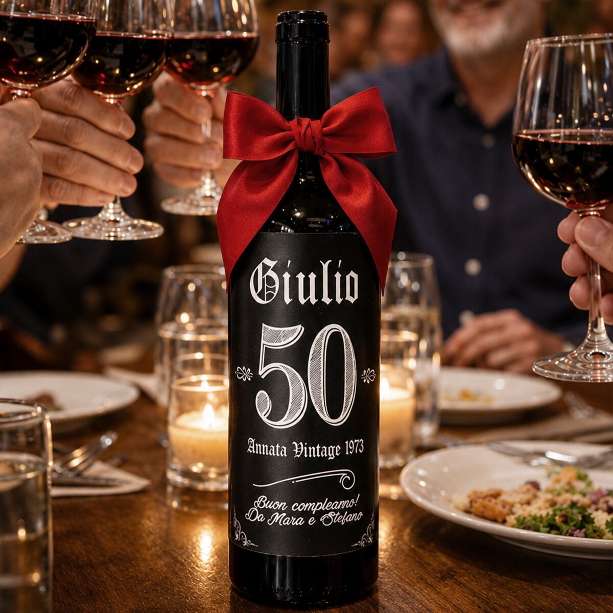 Bottiglia Personalizzata con Nome e Anni in Stile Vintage - Idea Regalo Compleanno