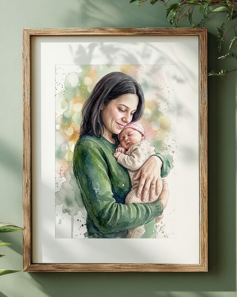 acquerello-ritratto-mamma-neonato-personalizzato-intelligenza-artificiale-su-misura7