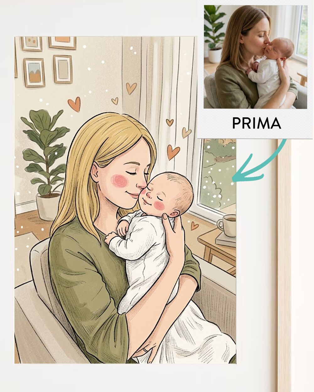 illustrazione-personalizzata-da-foto-disegno-bambini-mamma-neonato4