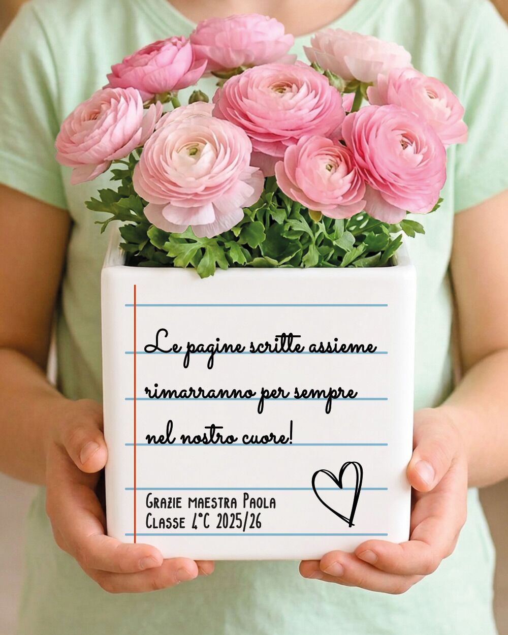 Vaso di Ceramica con Frase e Dedica - Regalo Maestre