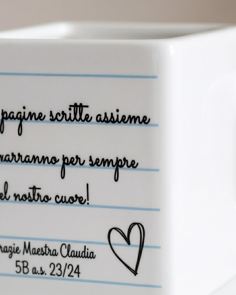 Vaso di Ceramica con Frase e Dedica - Regalo Maestre - immagine 2