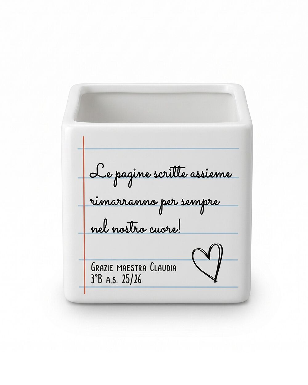 Vaso di Ceramica con Frase e Dedica - Regalo Maestre - immagine 3