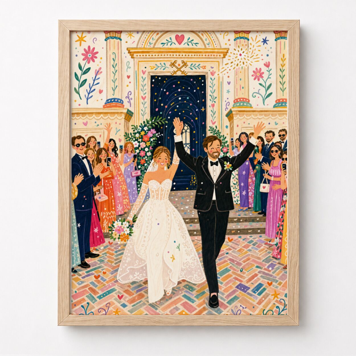 ritratto-matrimonio-pop-colori-illustrazione
