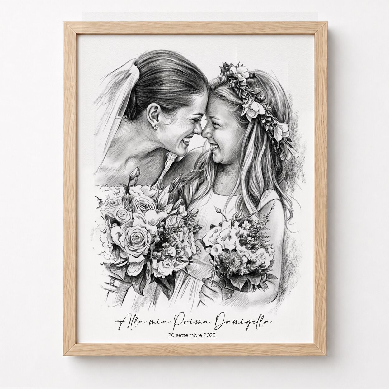 ritratto-matrimonio-damigelle-matita-bianco-nero-bambina