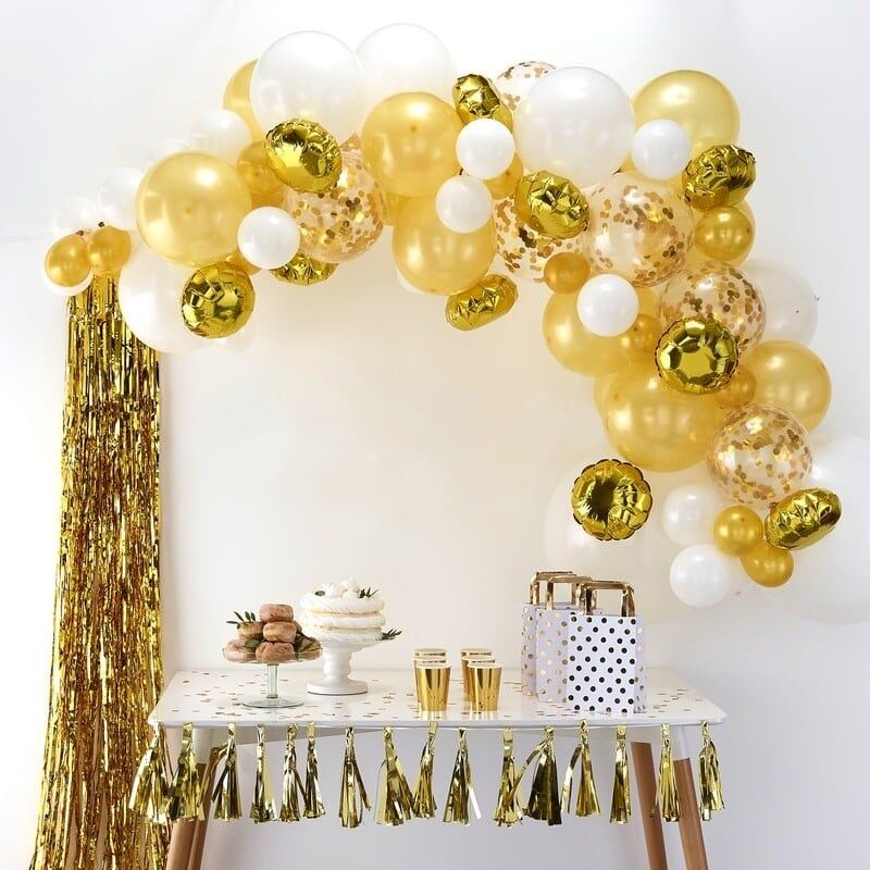 Arco Palloncini Oro Compleanno 50 Anni Anniversario
