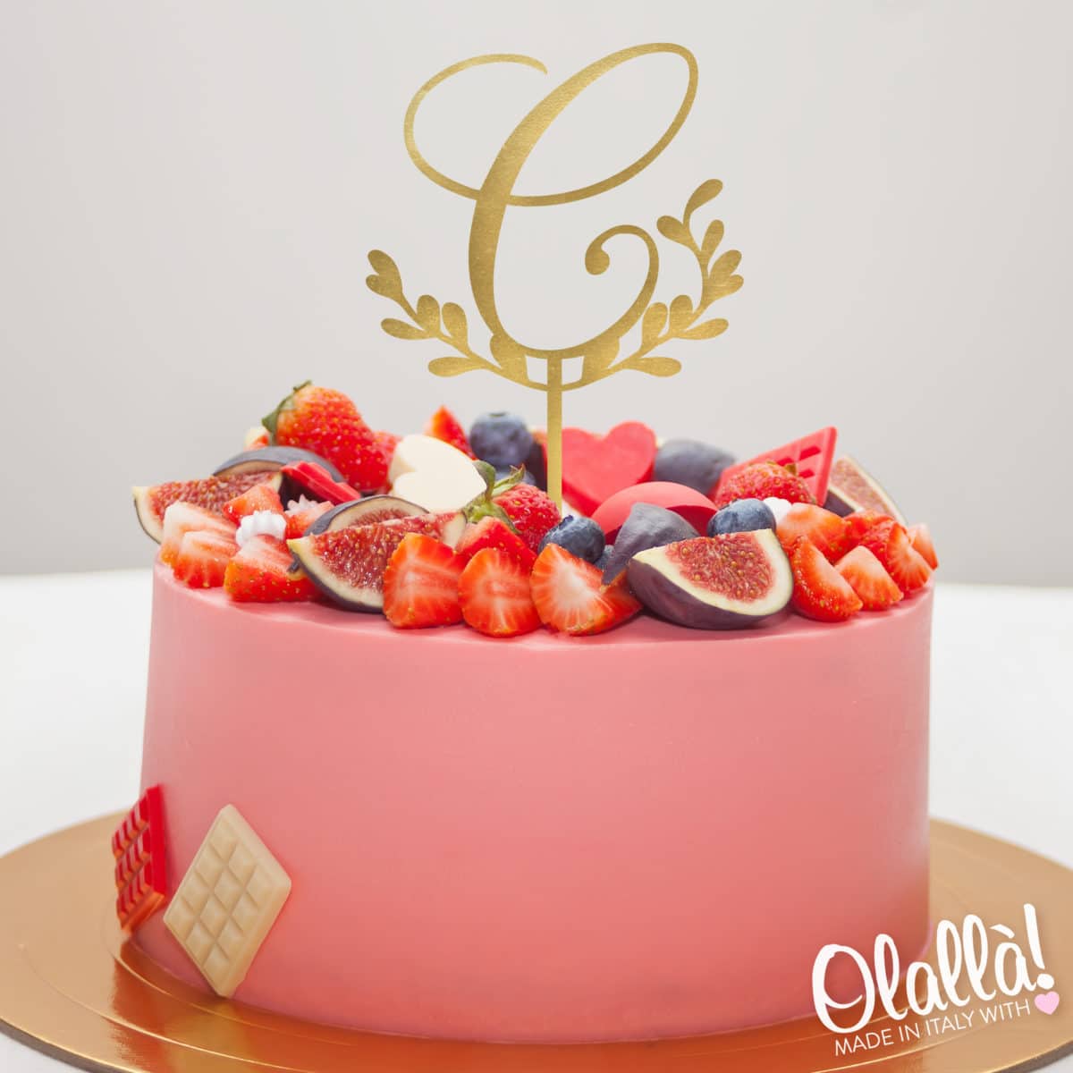 Cake Topper Personalizzato Iniziale Corsivo