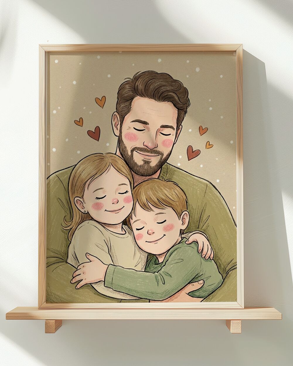 RITRATTO Illustrazione Papa Bambini Personalizzata Country