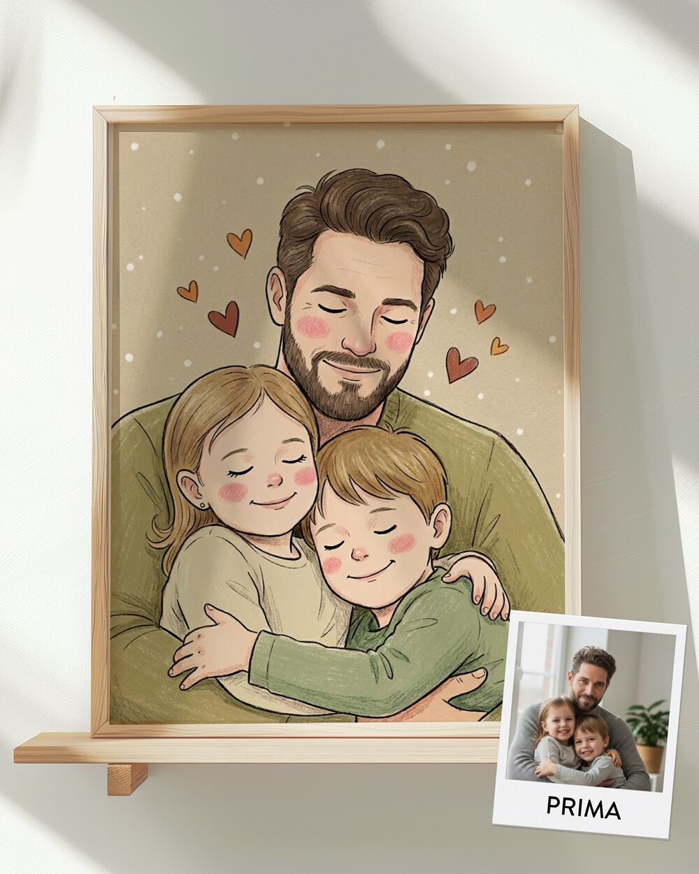 RITRATTO Illustrazione Papa Bambini Personalizzata Fumetto