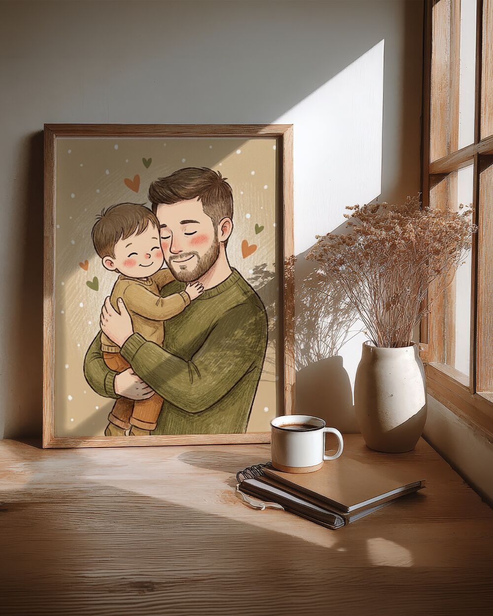 RITRATTO Illustrazione Papa Bambini Personalizzata Fumetto3