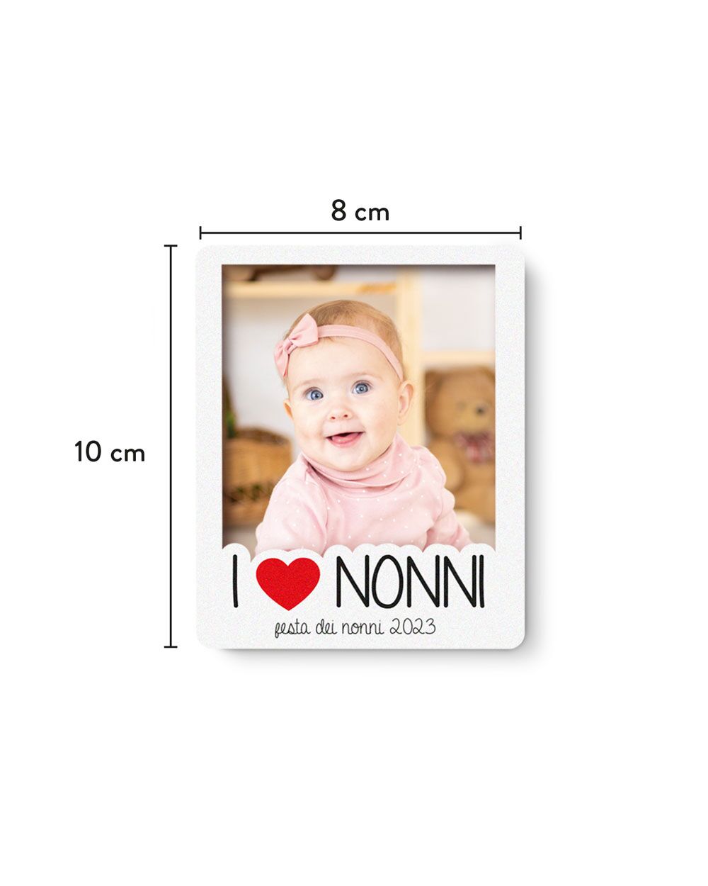 Magnete Calamita da Frigo Polaroid Personalizzata con Foto e Dedica "I Love Nonni" - Idea Regalo Natale e Festa dei Nonni - immagine 10