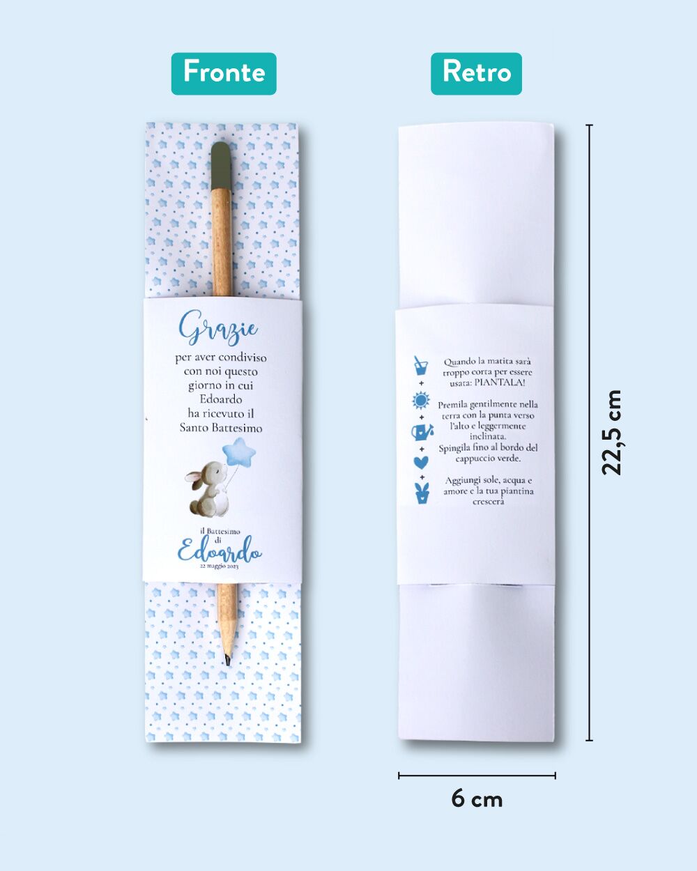 Matite Piantabili con Cartoncino Personalizzato Idea Bomboniera Botanica Green Ecologica Semi Fiori - immagine 6