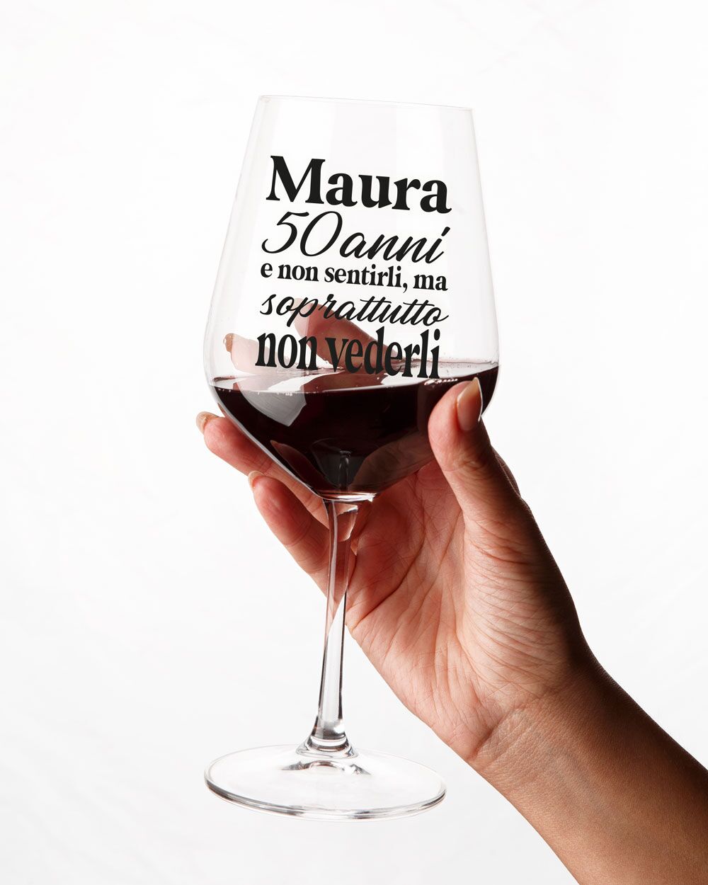 Calice Personalizzato con Nome "50 Anni e Non Sentirli ma Soprattutto non Vederli" - Idea Regalo Compleanno - immagine 5