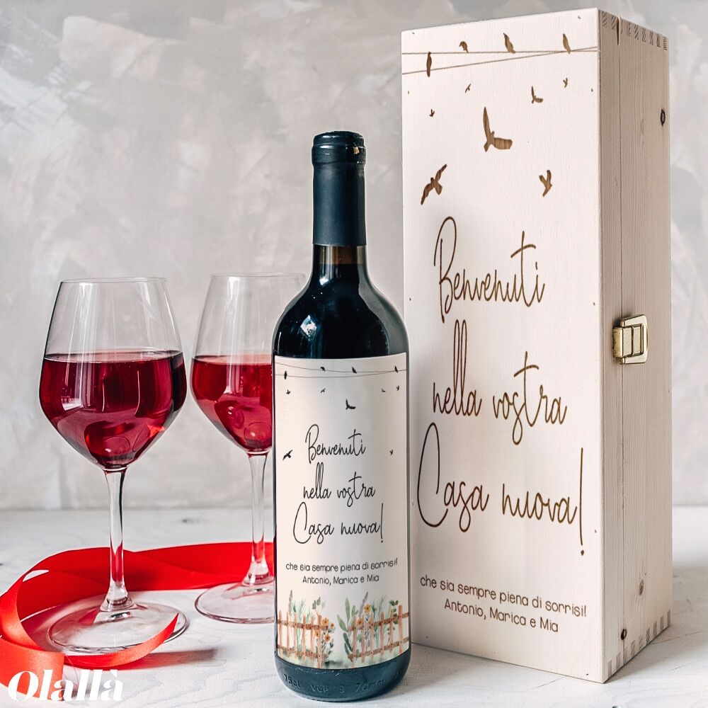 Cassettina Regalo Personalizzata Vino Casa Nuova