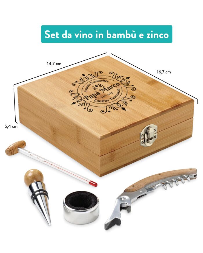 Kit Sommelier Cassettina Regalo Papa Festa Vintage3