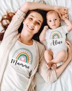 Set Maglietta.body Personalizzato Regalo Festa Mamma