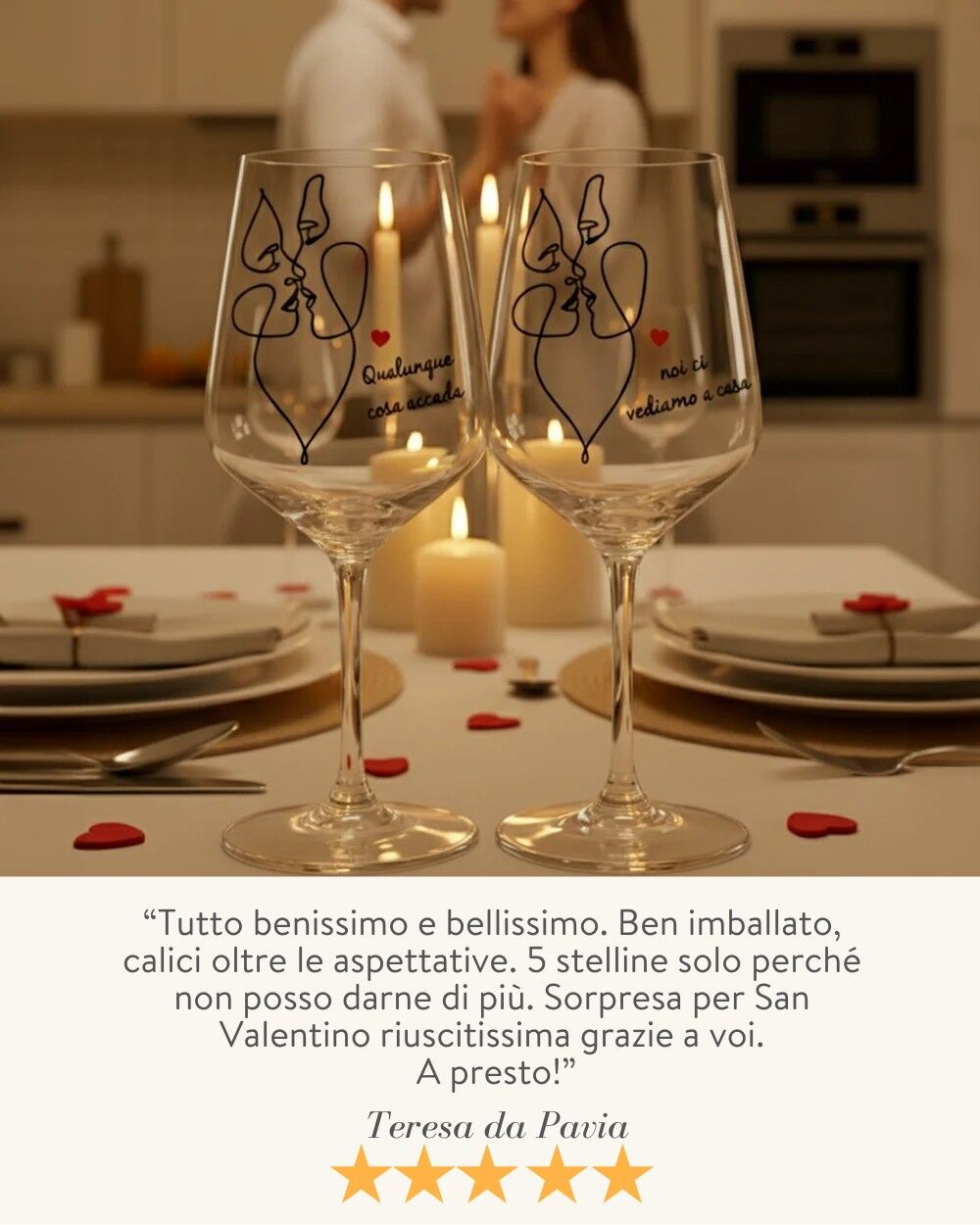 Calici Personalizzati Line Art Idea Regalo Romantica San Valentino 3