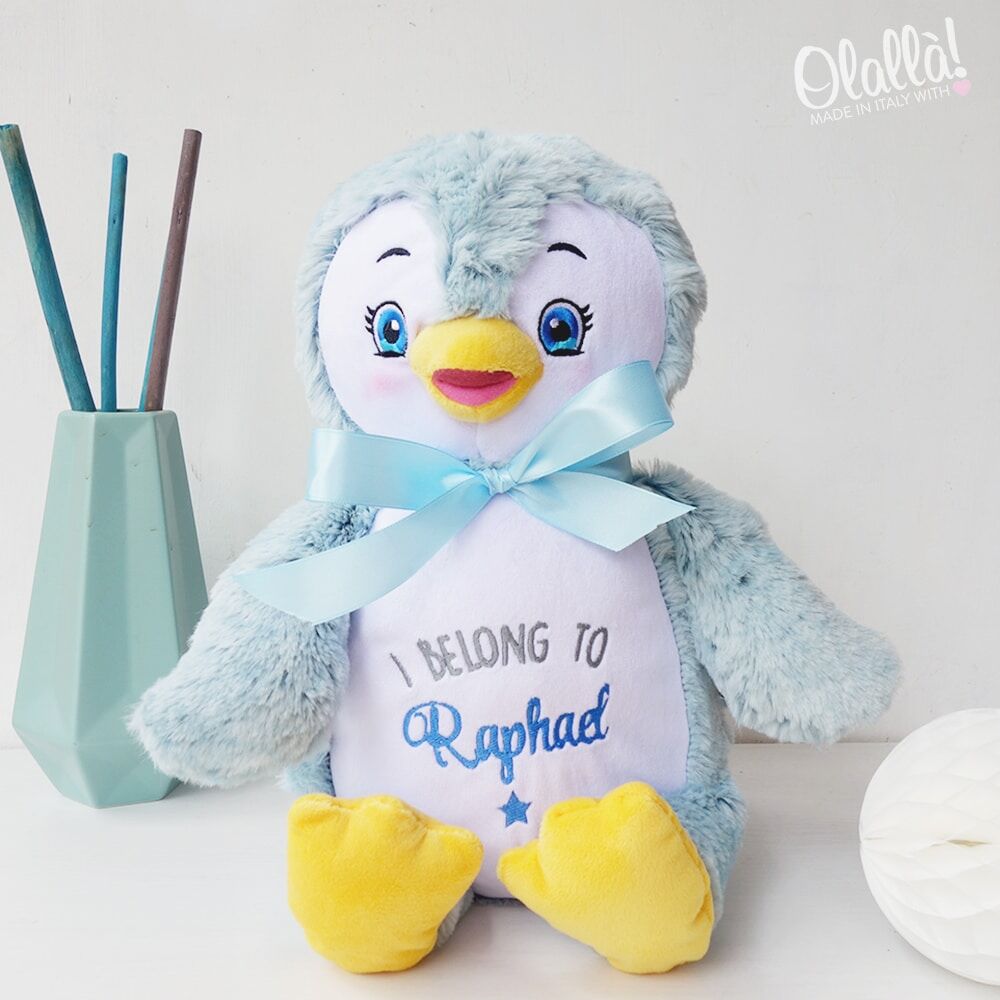 Peluche Pinguino Nascita Personalizzato Regalo 2 1