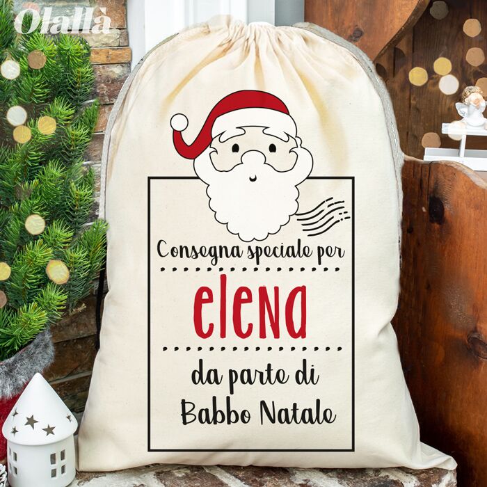 Sacca Babbo Natale Personalizzata Babbo Natale Regalo07