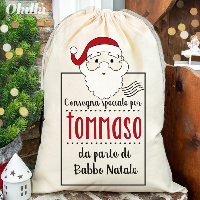 Sacca Babbo Natale Personalizzata Babbo Natale Regalo7