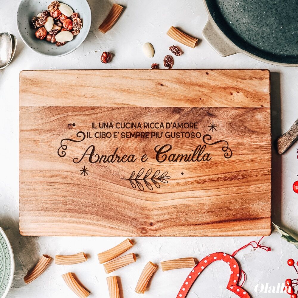 Tagliere Legno Idea Regalo Personalizzata 1natale32