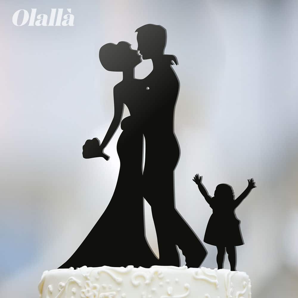 Cake Topper Sposi Sagome Coppia Bambina