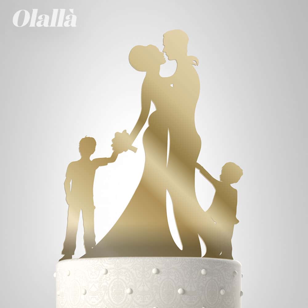 Cake Topper Sposi Sagome Coppia Bambini 2