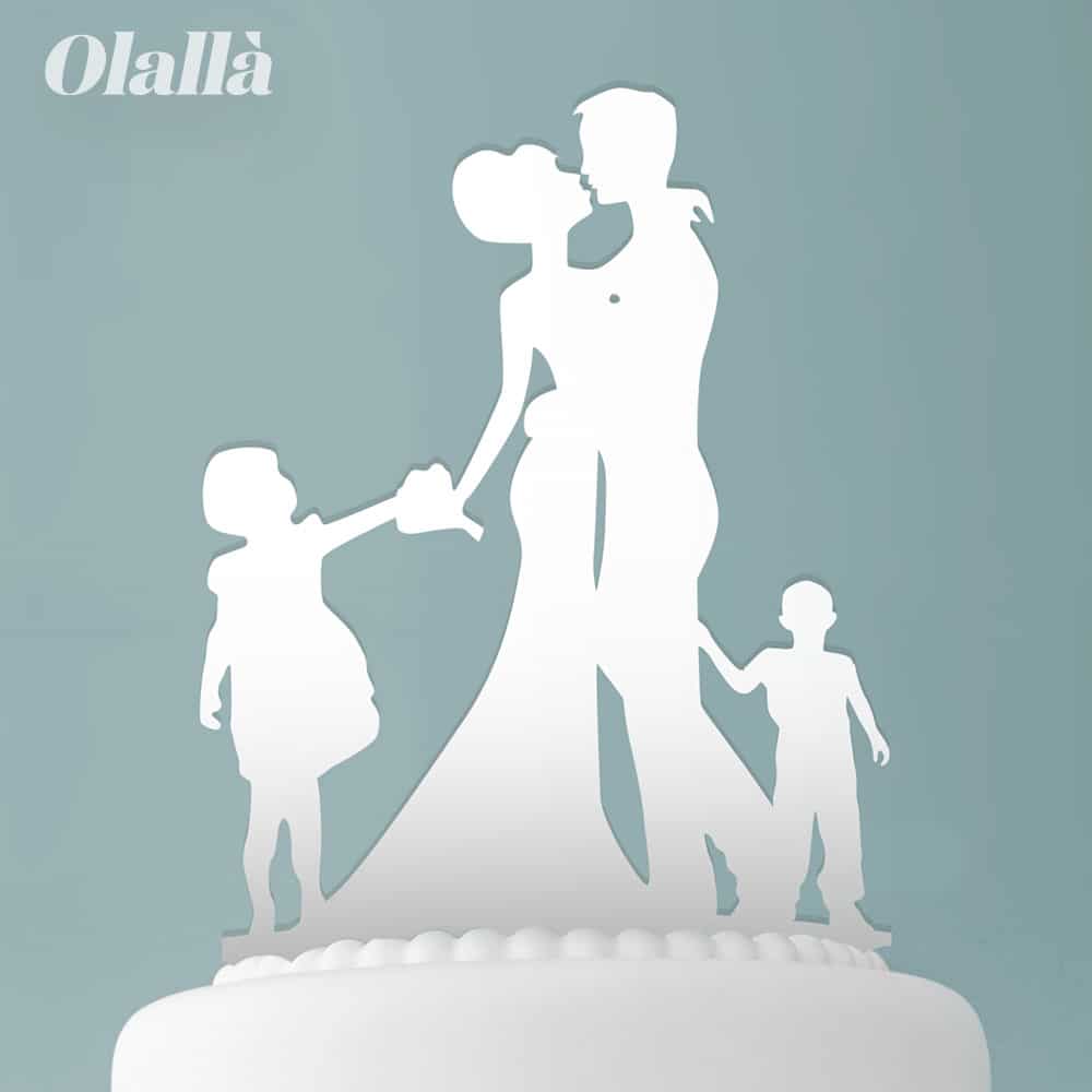 Cake Topper Sposi Sagome Coppia Bambini