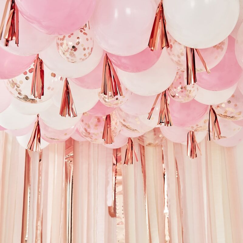 Palloncini Rosa Bianchi Decorazioni 1