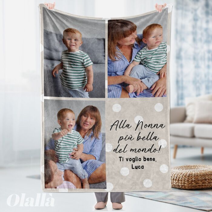 Copertina Plaid Foto Nonna