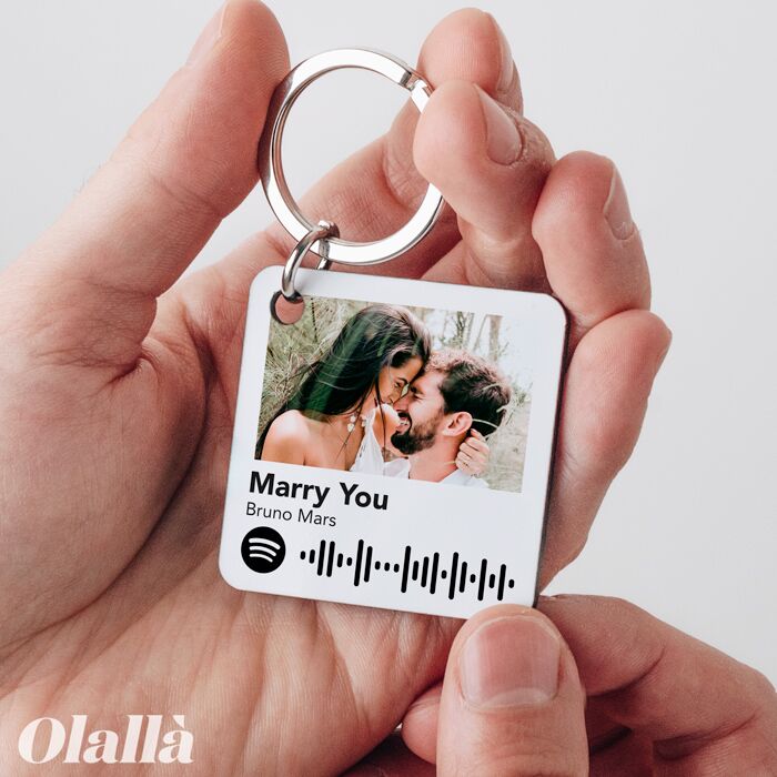 Portachiavi Foto Canzone Personalizzato Regalo Coppia