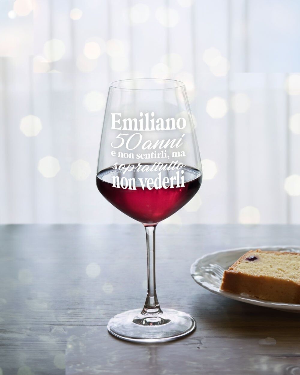 Bicchiere Calice 50 Anni Non Sentirli Vederli Compleanno Personalizzato