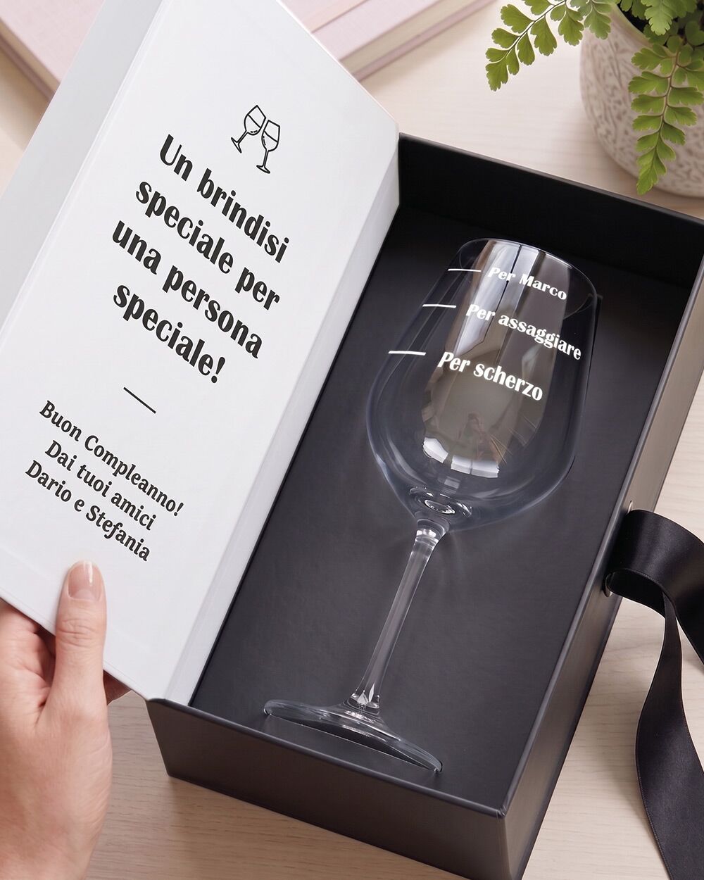 Calice con Tacche “Per Scherzo - Per Assaggiare” Personalizzato con Nome – Idea Regalo Divertente di Compleanno, per Lui - immagine 2