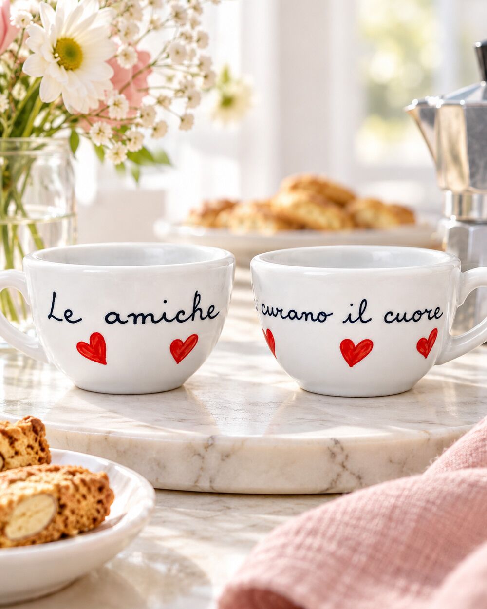 Tazzina Le Amiche Curano il Cuore in Ceramica di Faenza