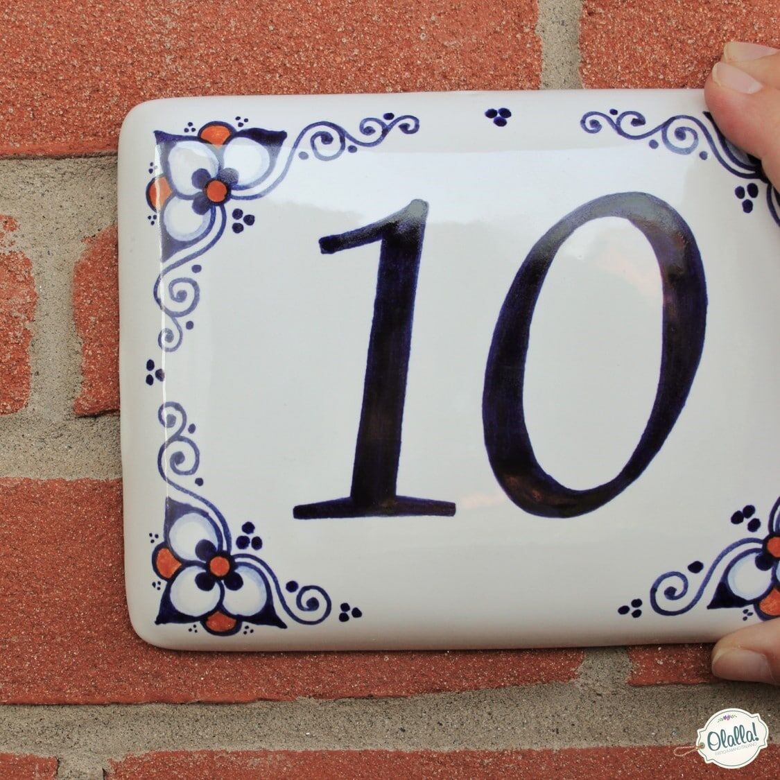Numero Civico in Ceramica Dipinto a Mano Personalizzabile - immagine 4