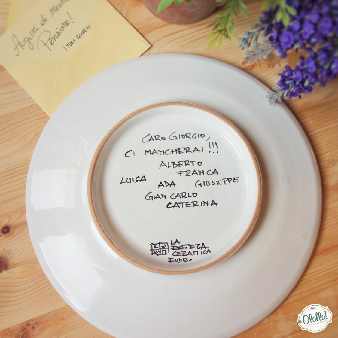 Piatto Personalizzato Dipinto a Mano per Regalo di Pensionamento - immagine 3