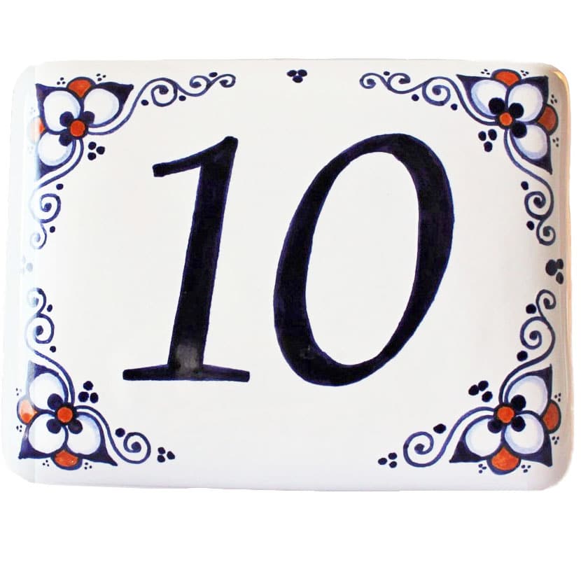 Numero Civico in Ceramica Dipinto a Mano Personalizzabile